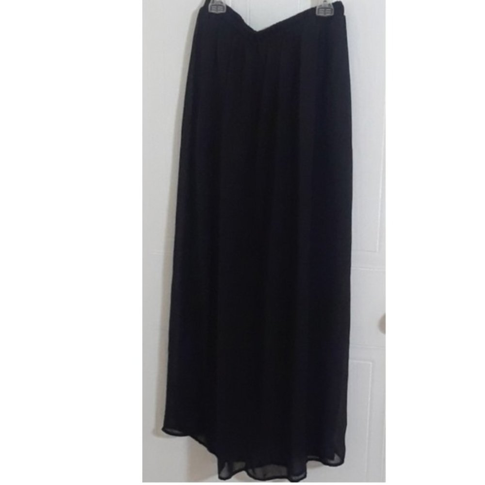Forever 21 Black Chiffon Maxi Skirt Sz. XL